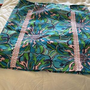 Lilly Pulitzer Floral Patterned Skirt with Pink Accents